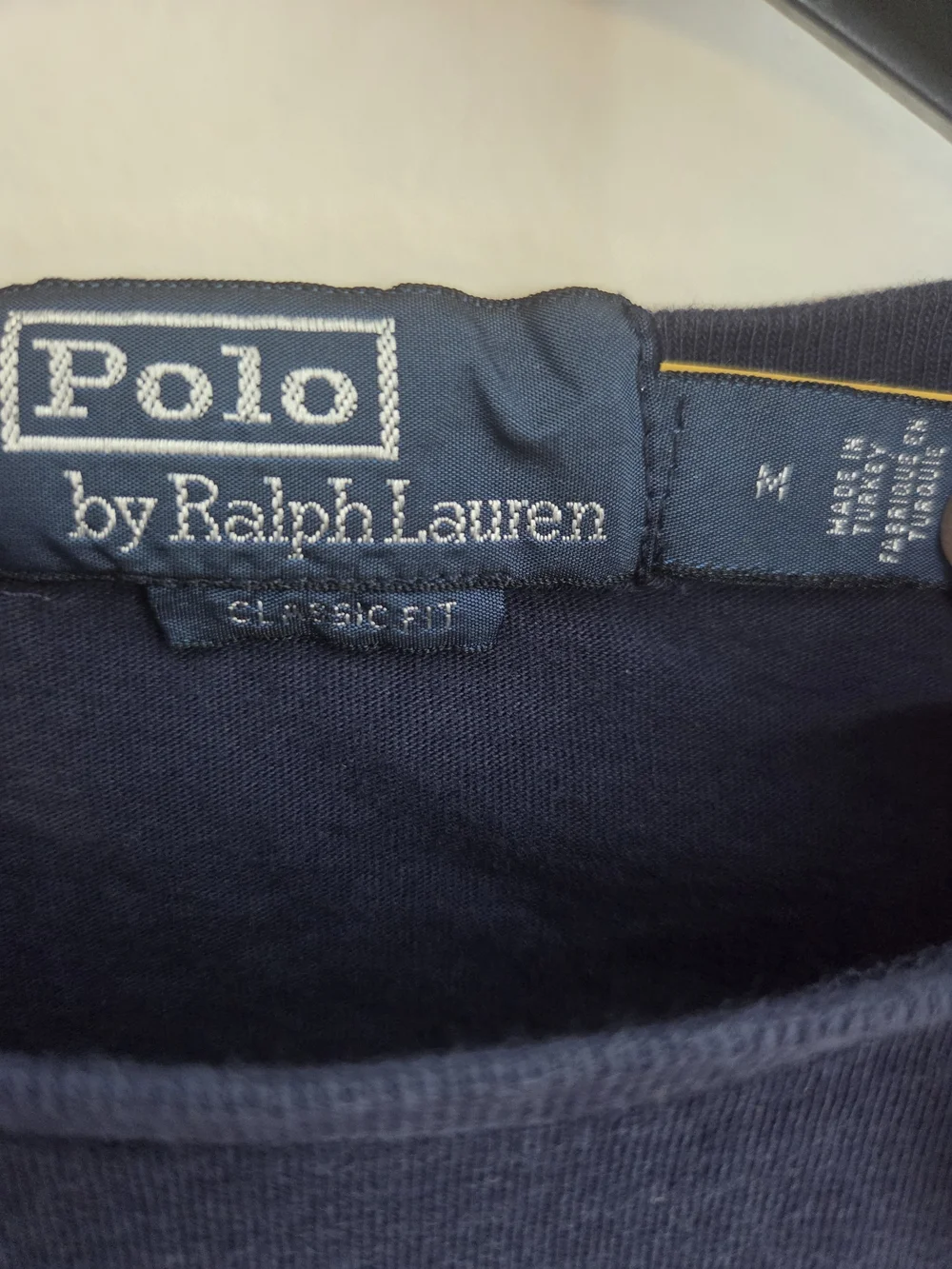 Polo by Ralph Lauren Mens Navy Long-Sleeve Shirt W/ Yellow Red Ski Graphic (M)